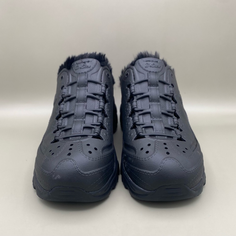 Skechers Foamies D’Lites 2.0 Fleece Lined Mule Sneakers Women’s 7 Black New - Picture 2 of 14